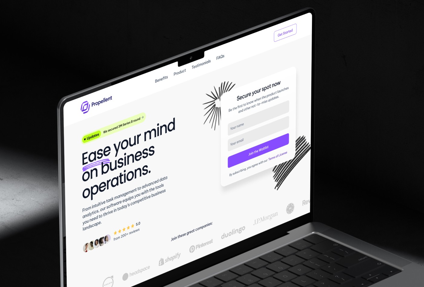 Screenshot 1 for Propellent, a Framer Marketplace template by Andrea Montini.