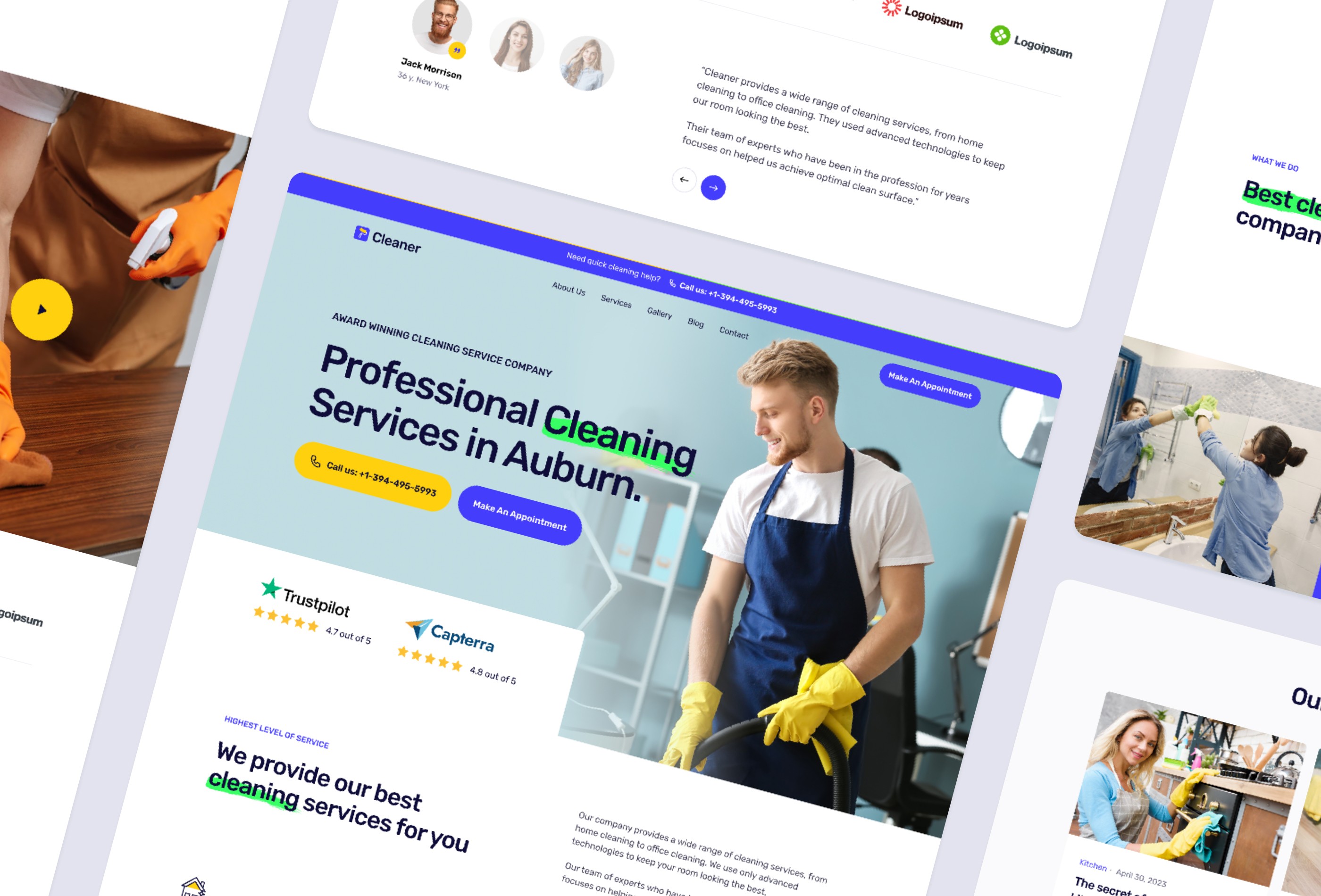 Screenshot 2 for Cleaner, a Framer Marketplace template by Framerbite.