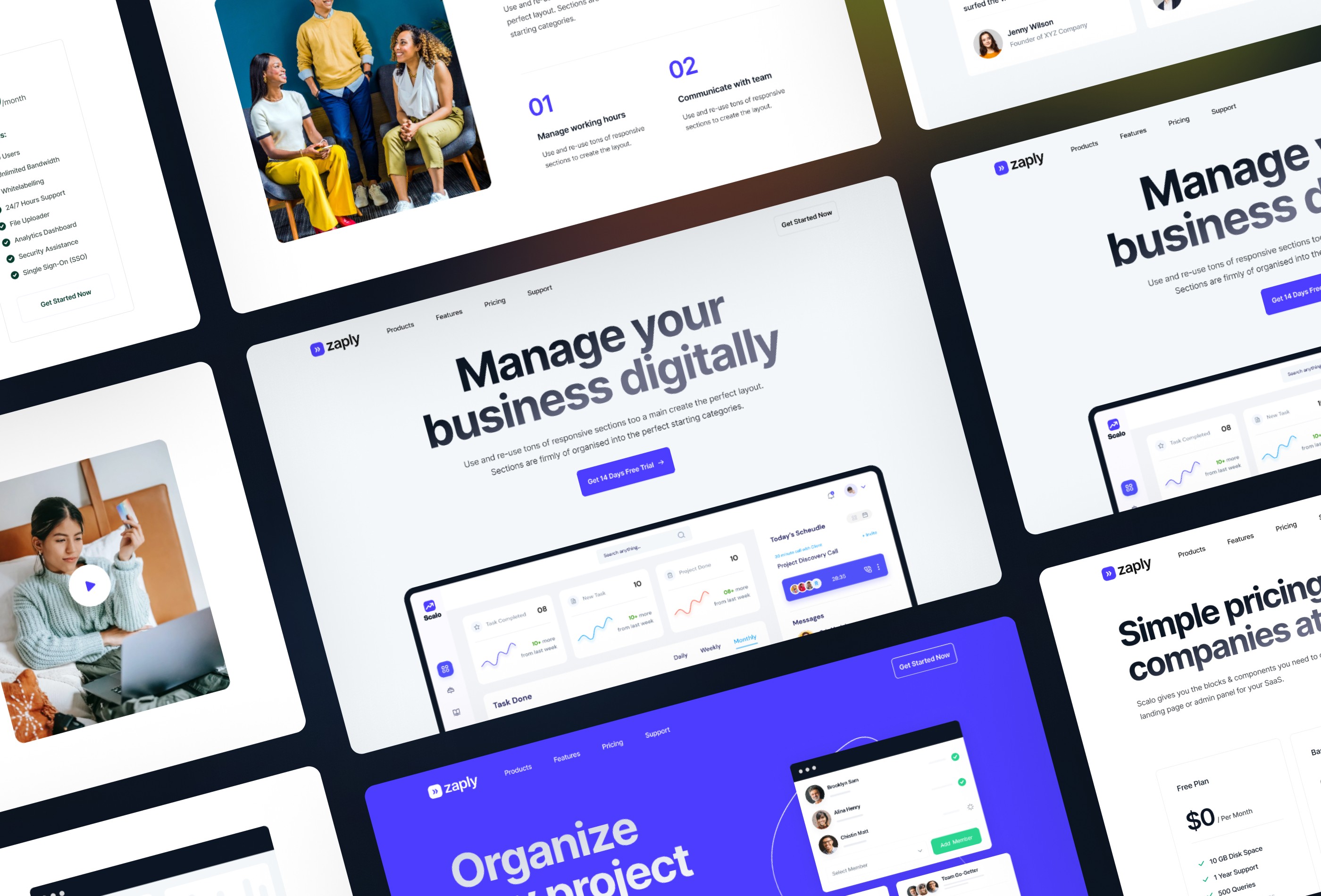 Screenshot 2 for Zaply, a Framer Marketplace template by Framerbite.