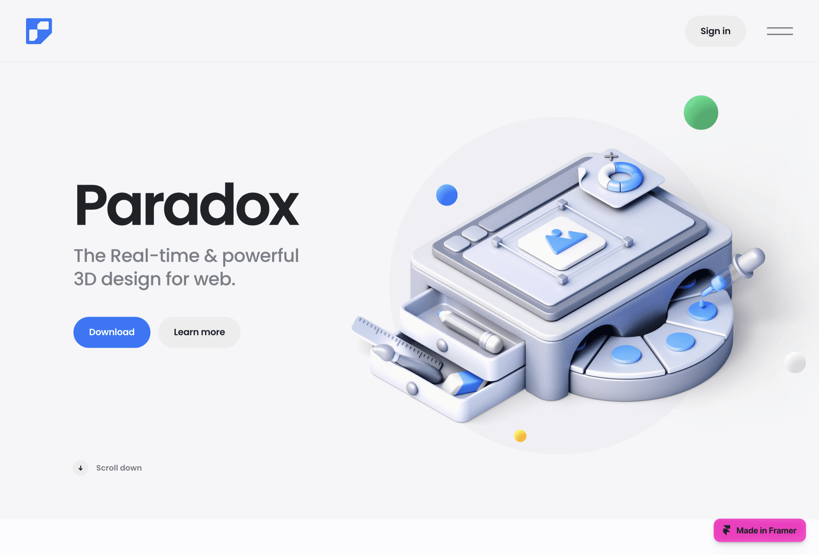 Screenshot 2 for Paradox, a Framer Marketplace template by UI8.