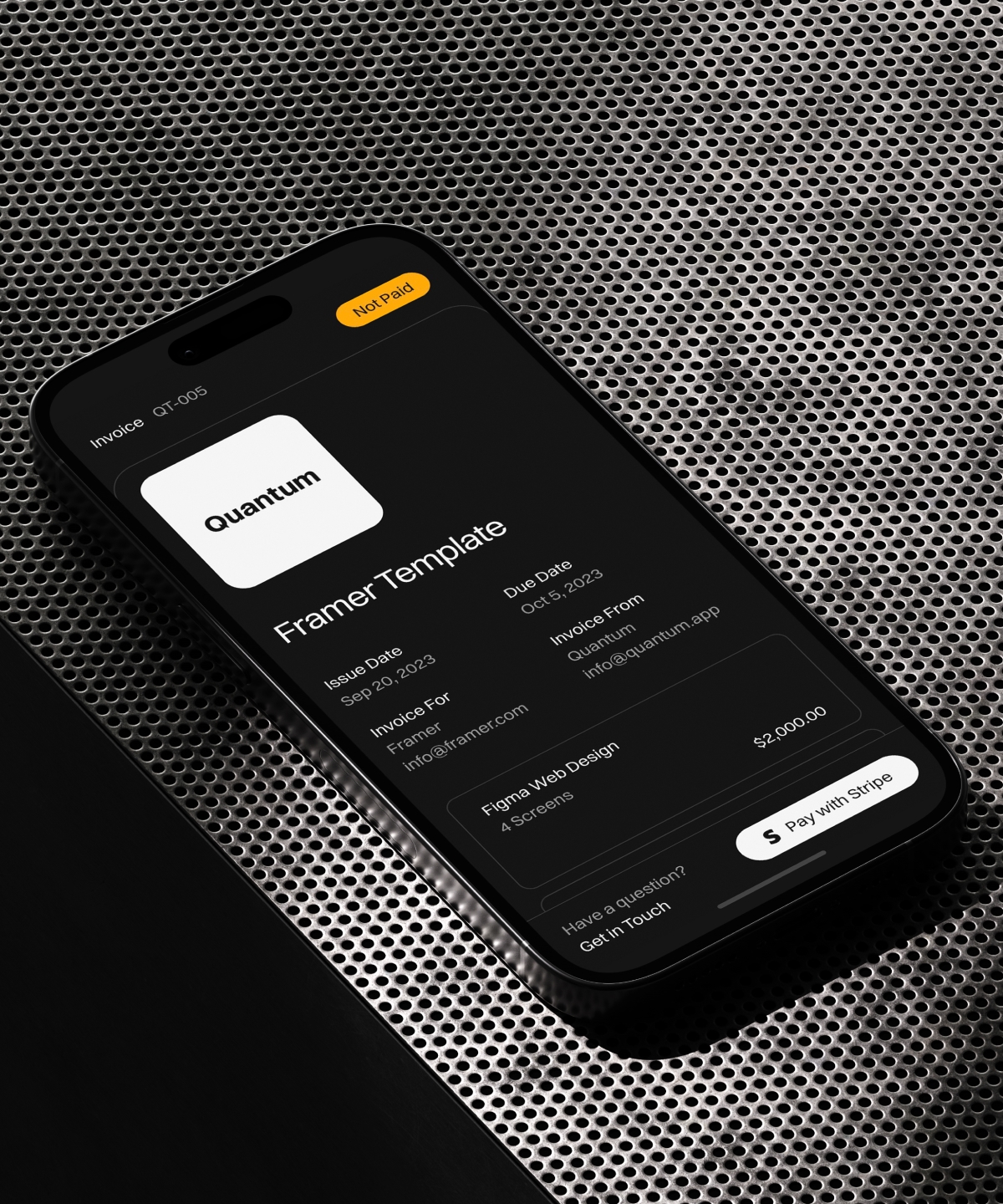 Thumbnail 1 for Quantum, a Framer Marketplace template by Paul Lapkin.