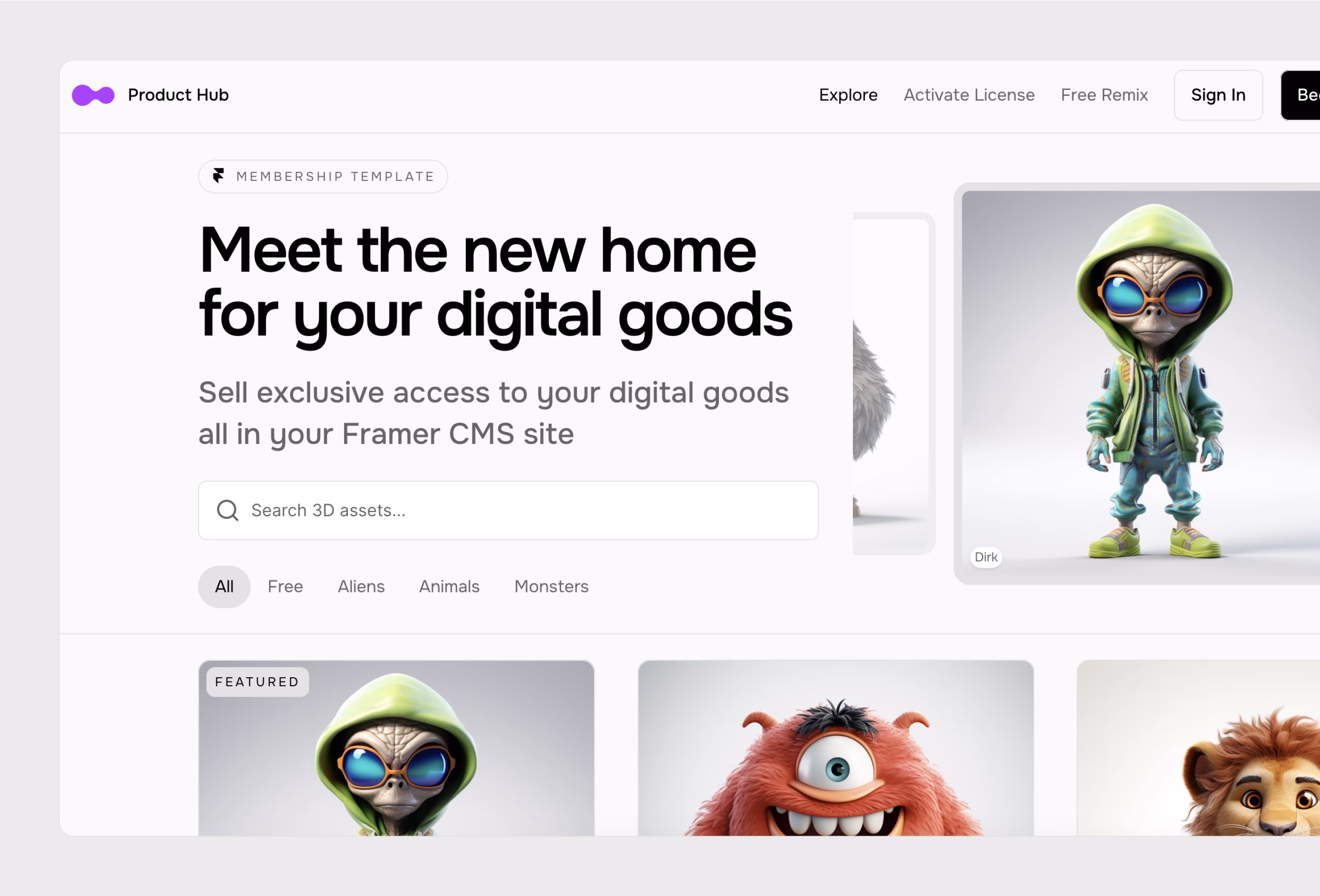 Thumbnail 2 for Product Hub, a Framer Marketplace template by Danny Sapio.