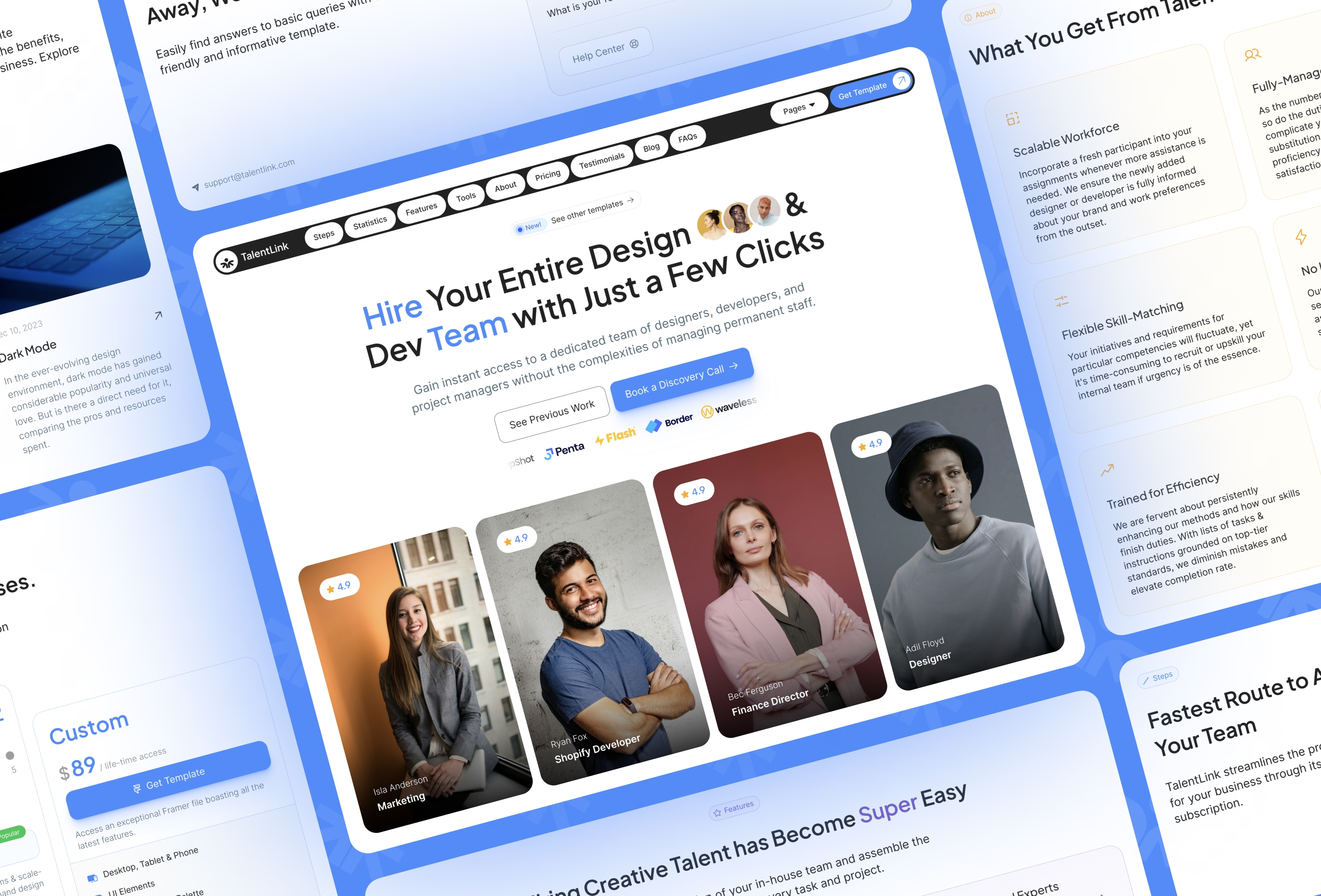 Screenshot 2 for TalentLink, a Framer Marketplace template by Nikita Ermilov.
