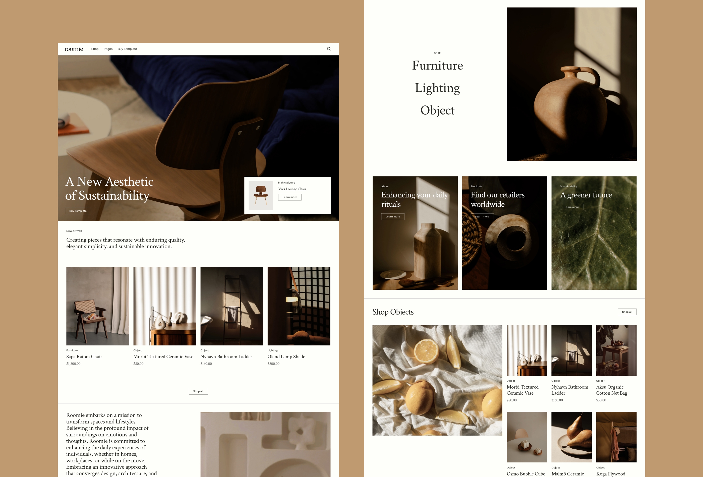 Screenshot 2 for Roomie, a Framer Marketplace template by Layout Gallery.