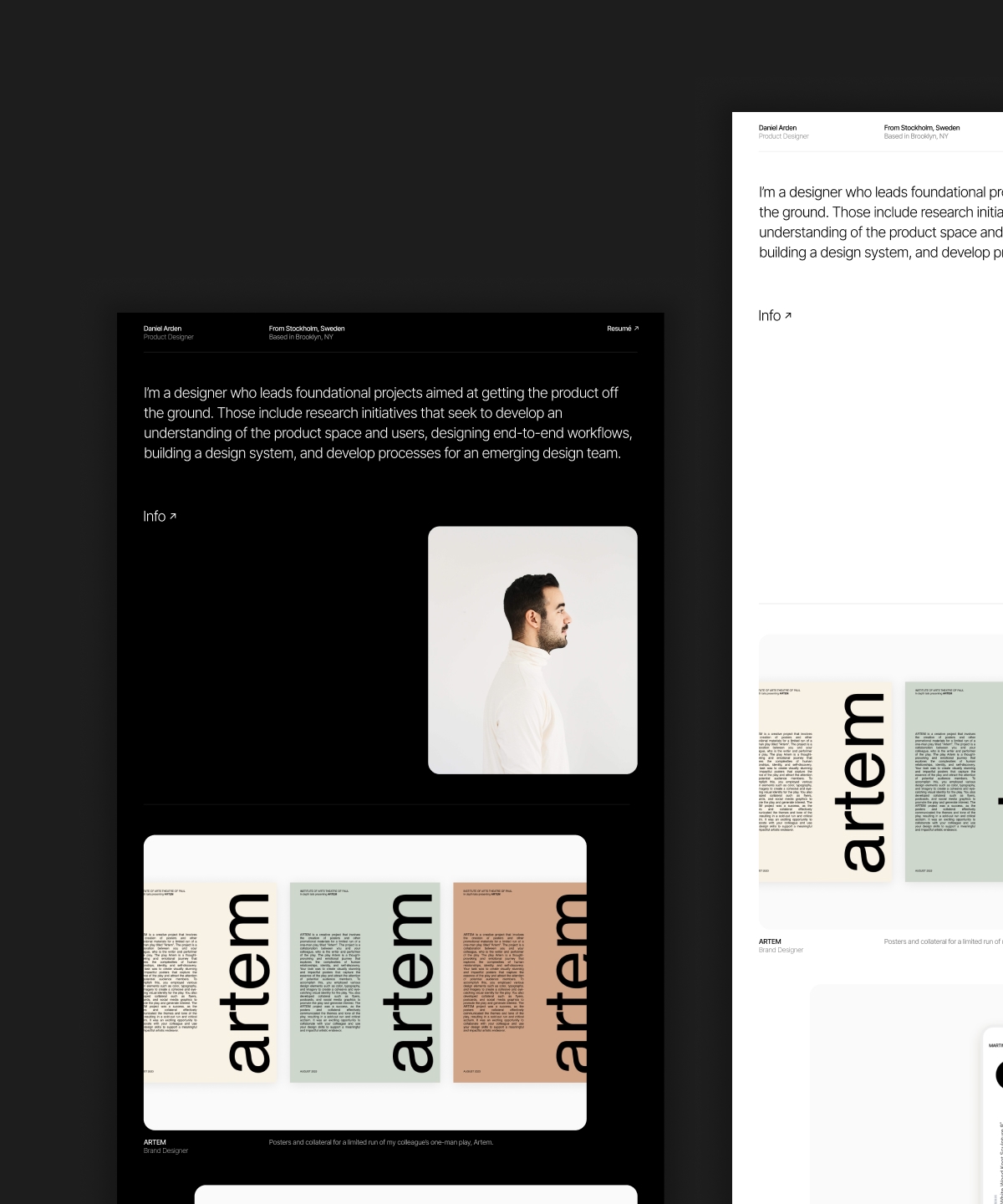 Screenshot 1 for DSGNR, a Framer Marketplace template by Thaymisan C.