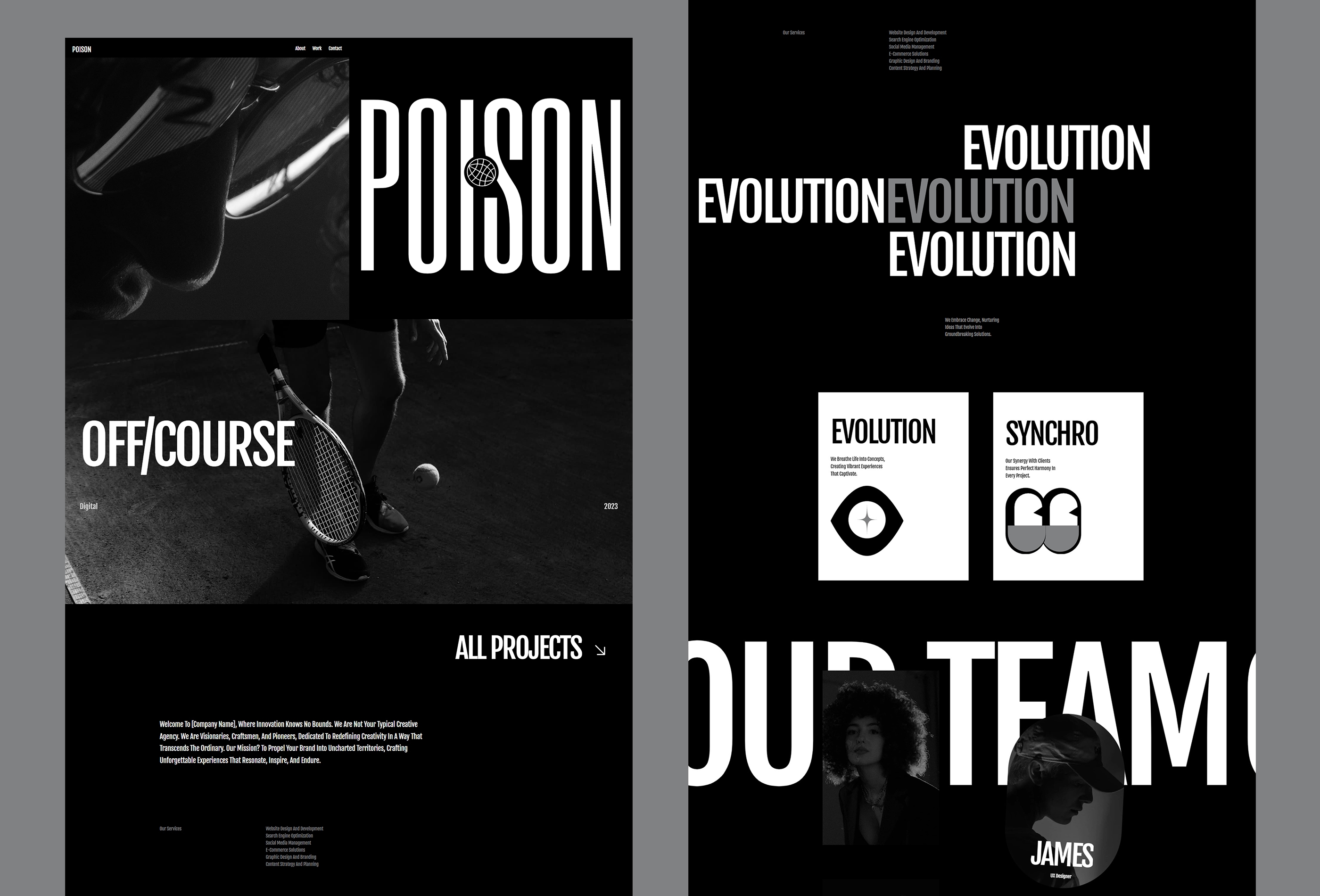 Screenshot 2 for Poison, a Framer Marketplace template by Leandro M.