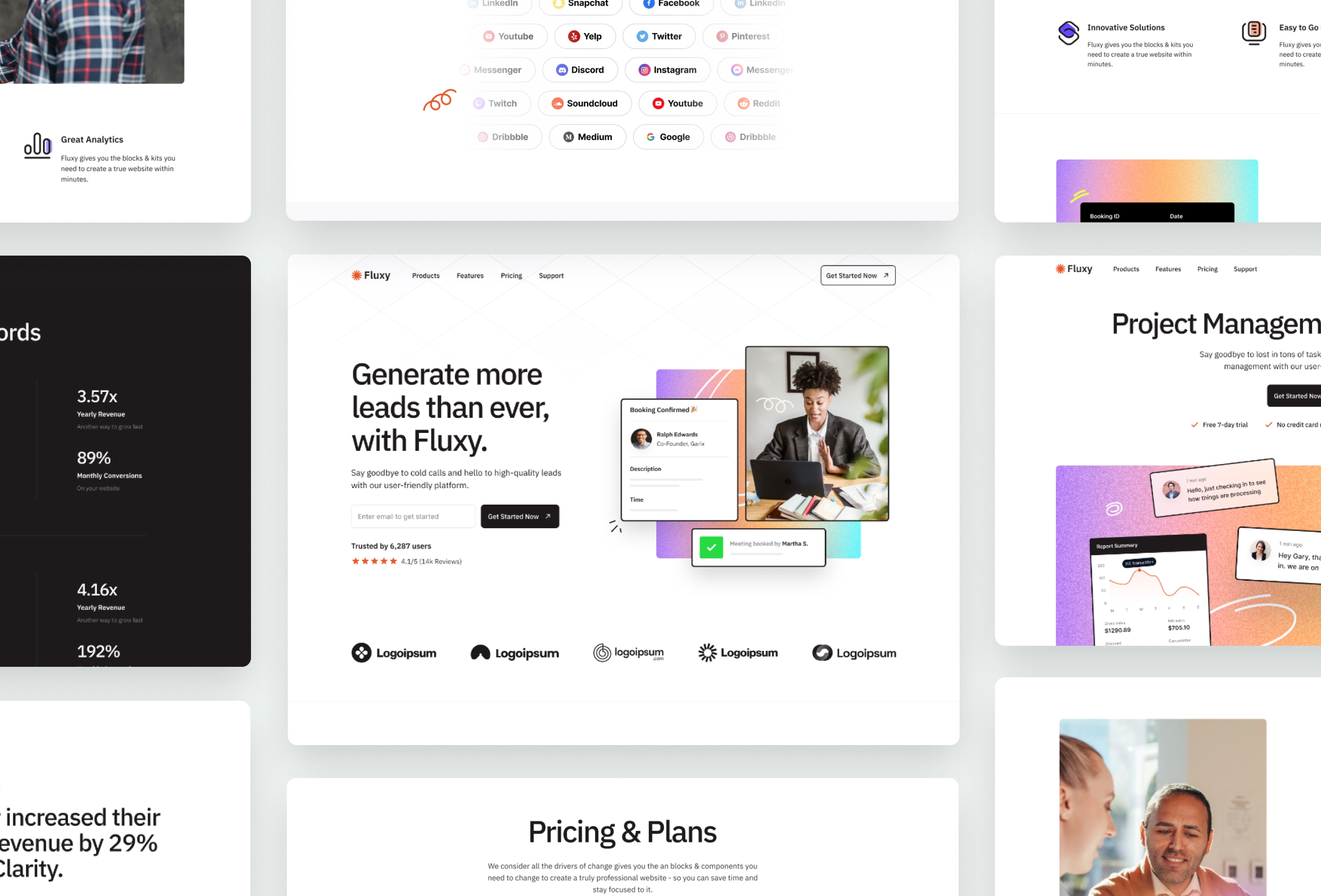 Screenshot 4 for Fluxy, a Framer Marketplace template by Framerbite.
