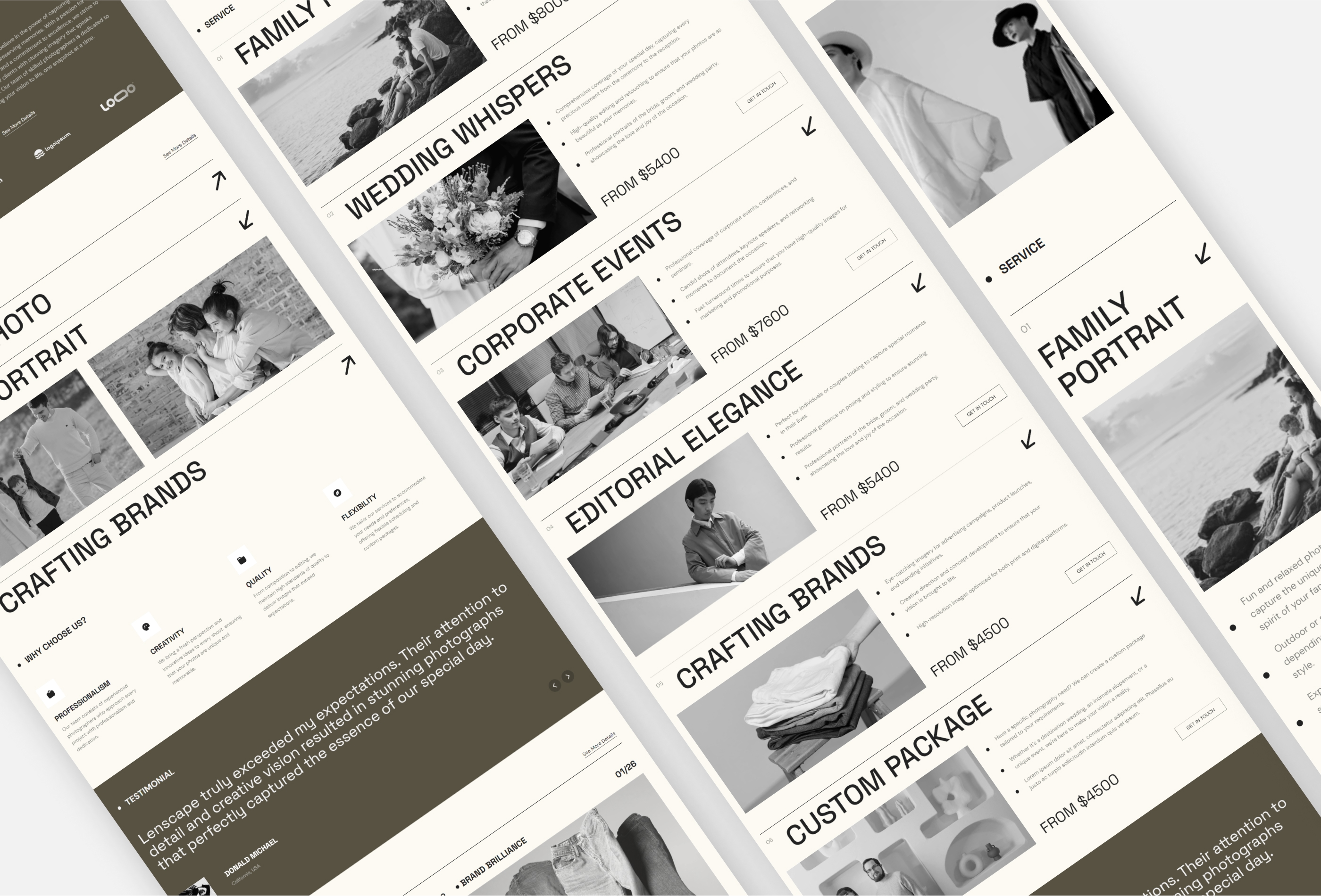 Screenshot 4 for Lenscape, a Framer Marketplace template by Tentana Studio.