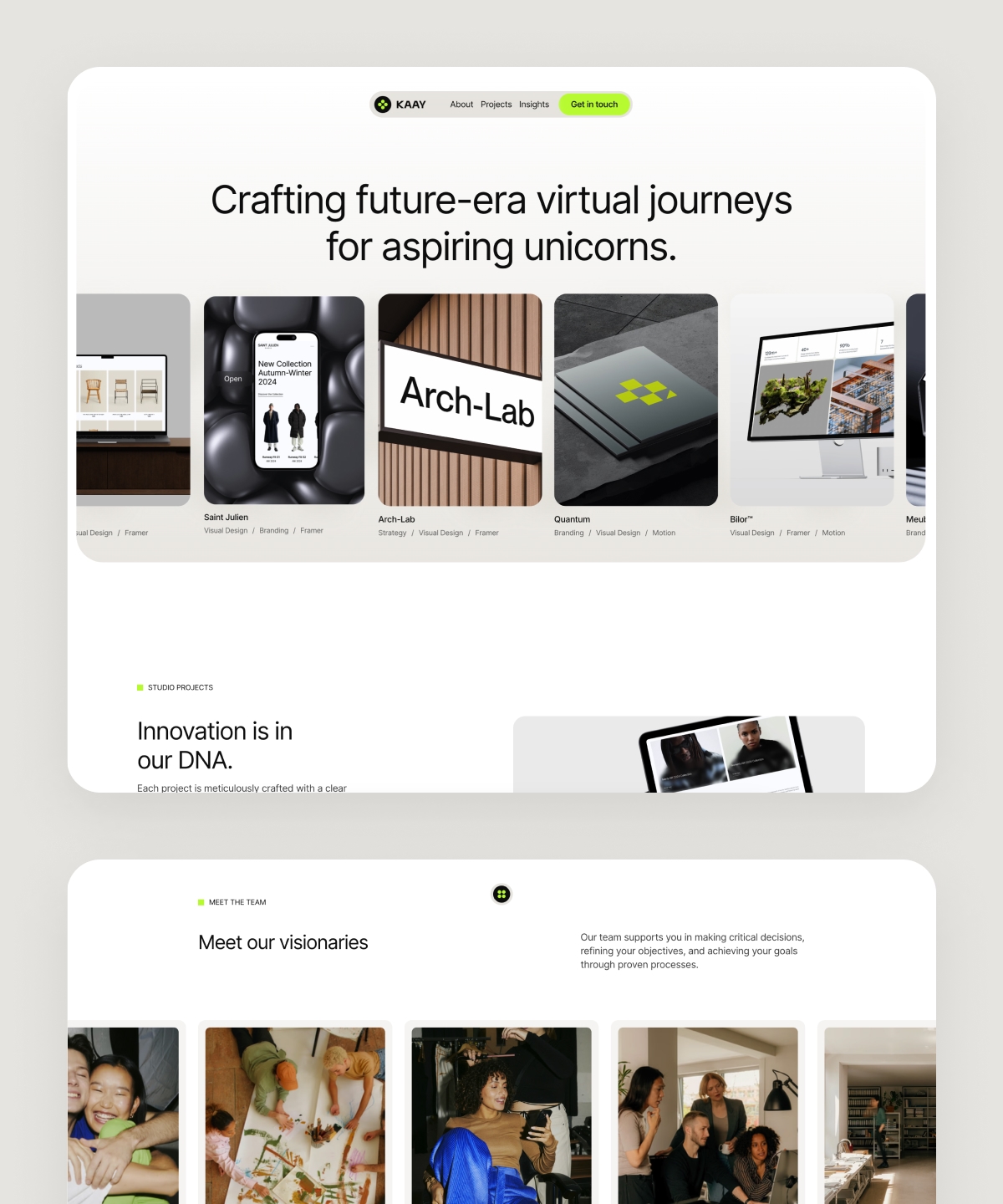 Screenshot 1 for KAAY v2.0 , a Framer Marketplace template by Eugen Ciachir.