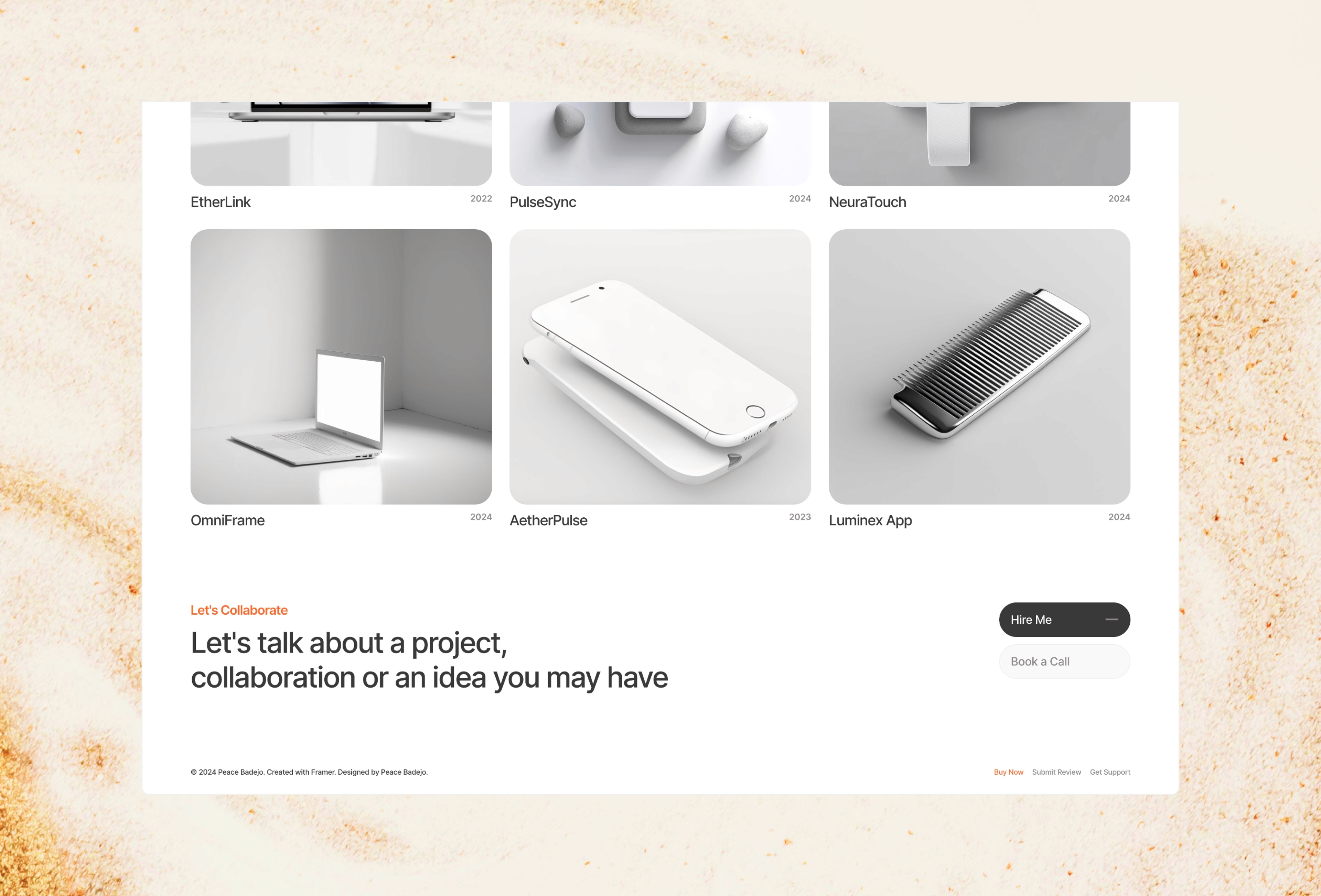 Screenshot 3 for Icon, a Framer Marketplace template by Peace Badejo.