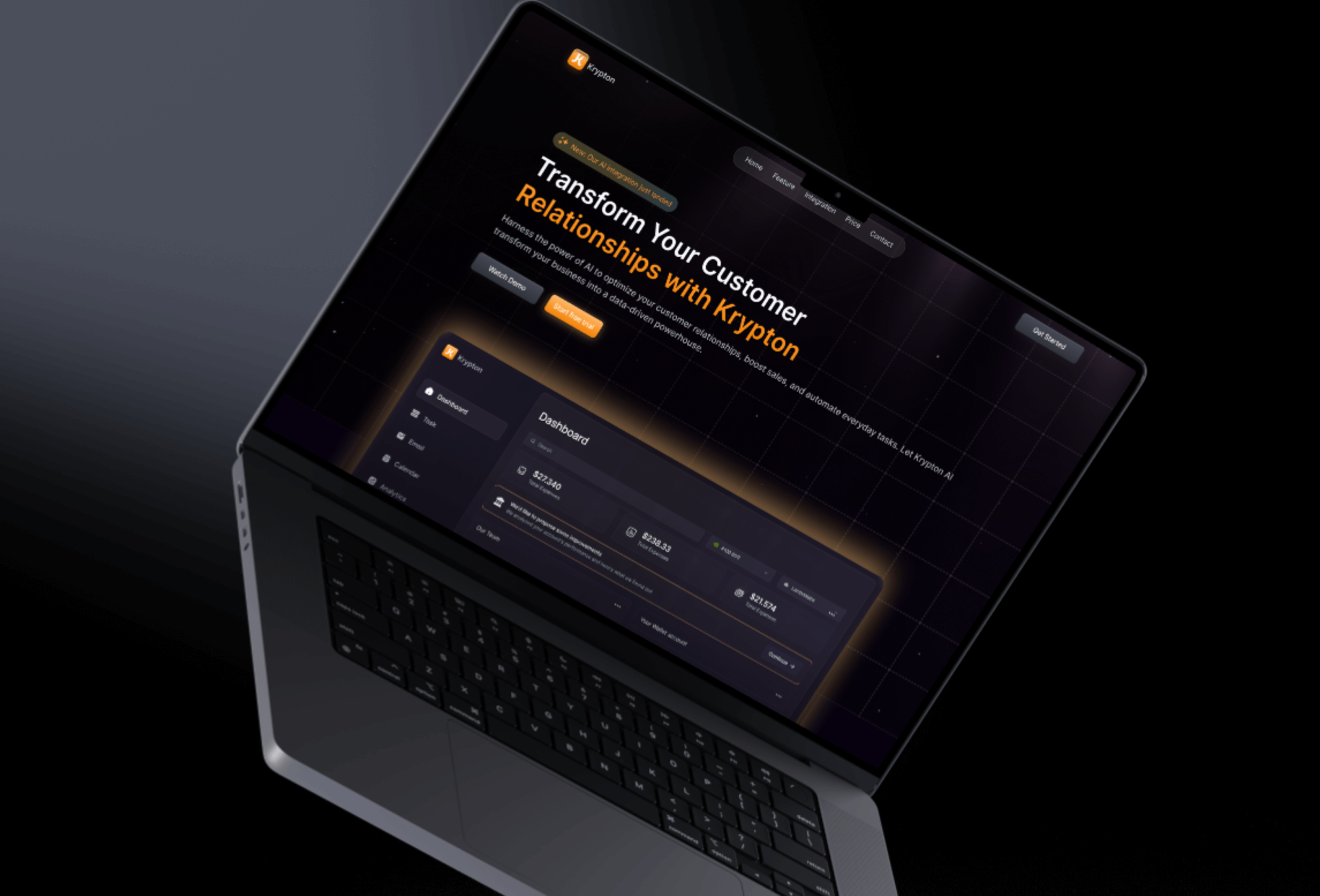 Screenshot 2 for Krypton, a Framer Marketplace template by Getah.