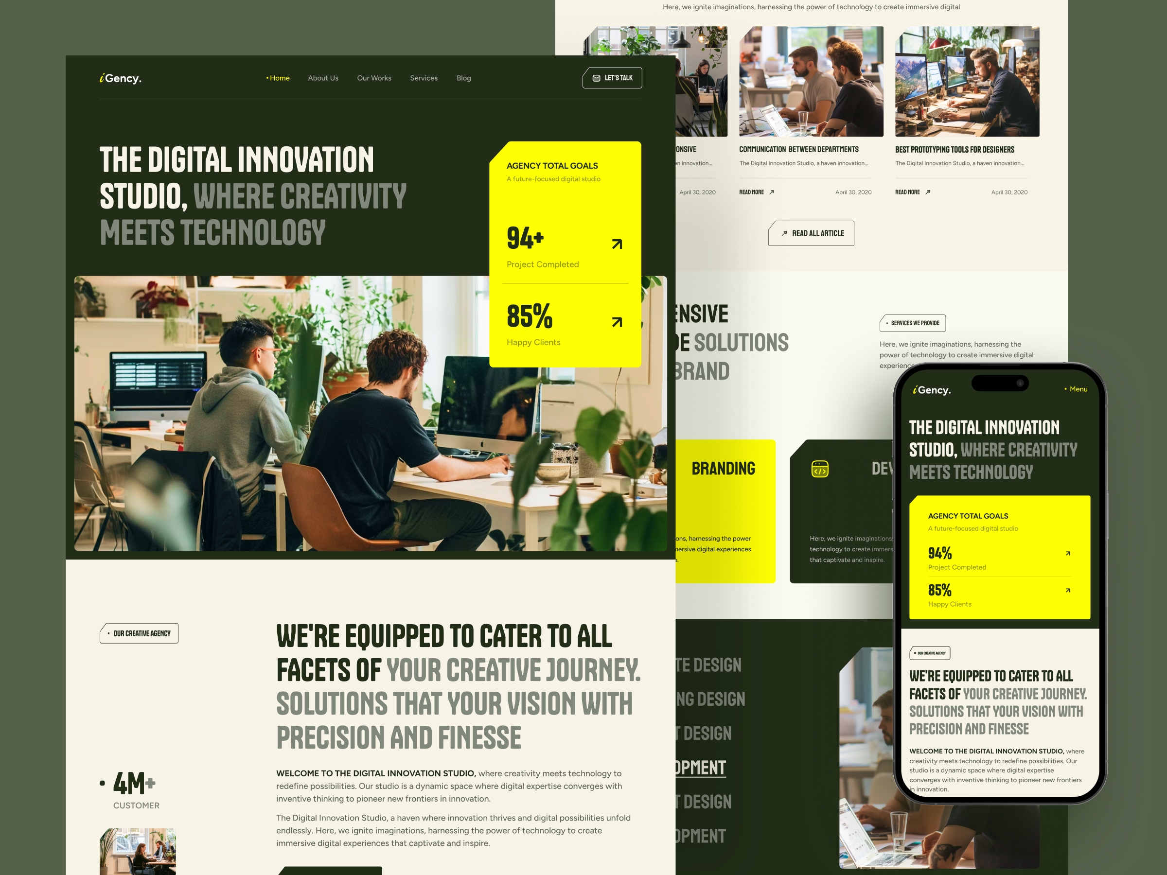 Screenshot 1 for iGency , a Framer Marketplace template by Finlay Studio.