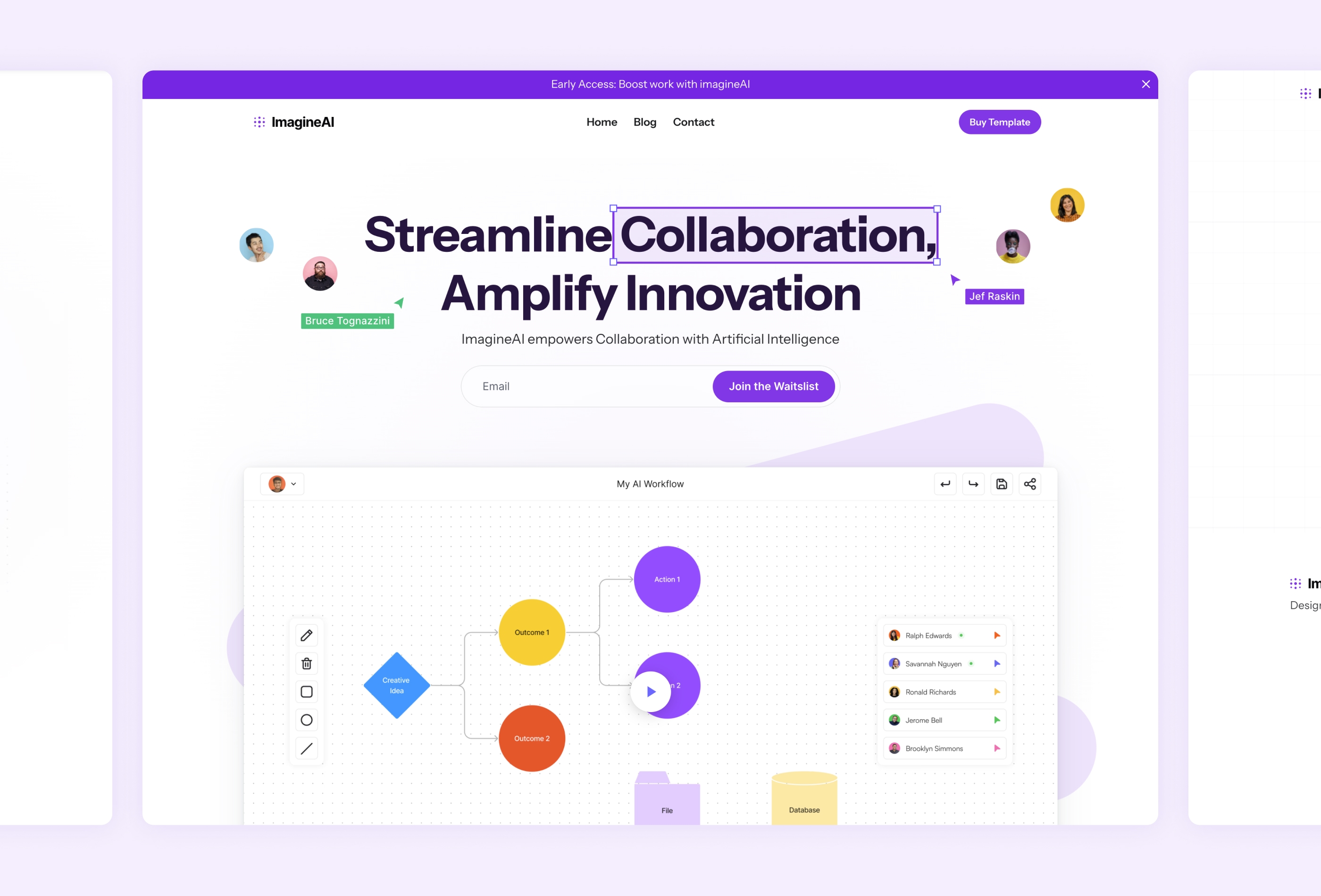 Screenshot 2 for ImagineAI, a Framer Marketplace template by Nabeel.