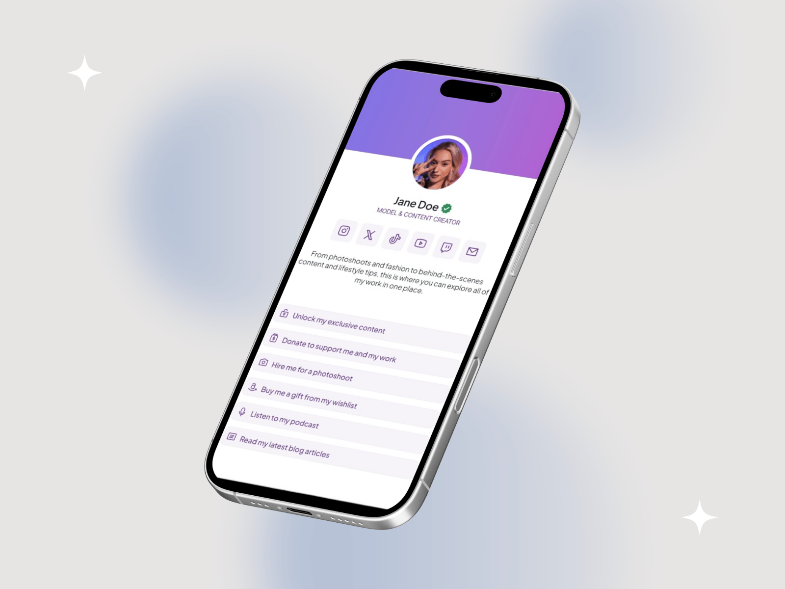 Screenshot 2 for LinkSpark, a Framer Marketplace template by Radu.